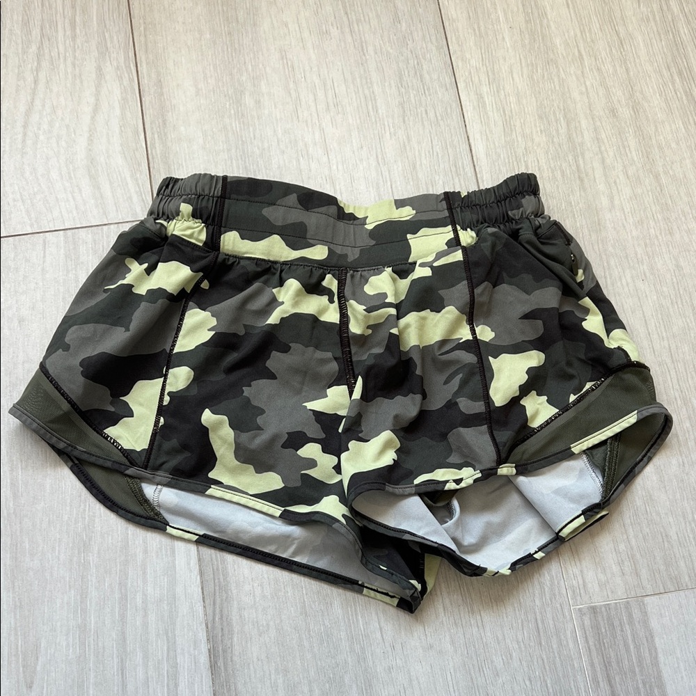 lululemon athletica Camo Athletic Shorts - Black and Green